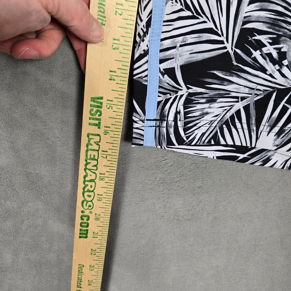 Fair Harbor‎ Swim Trunks Mens 38 Lined black white palm stretch the sextant NEW